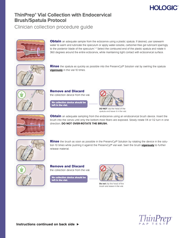 Endocervical Brush/spatula Collection Guide